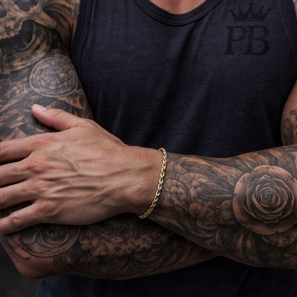 2mm Stainless Steel Gold Rope Bracelet